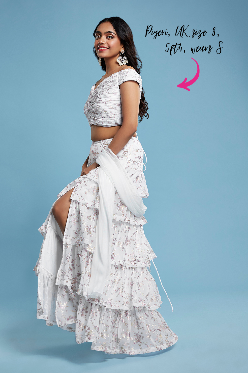 White Offshoulder Lehenga Set