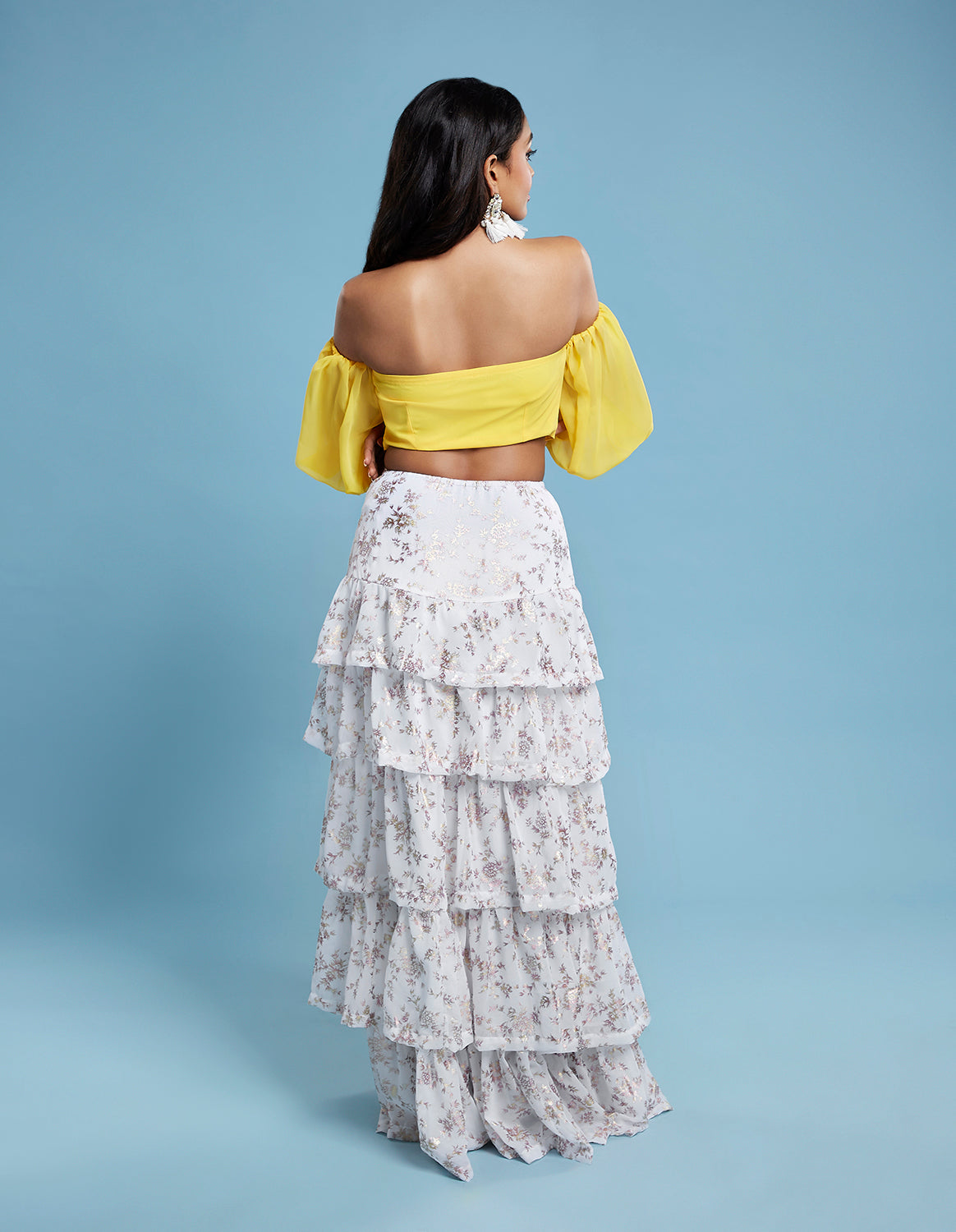 Yellow Offshoulder Lehenga Set