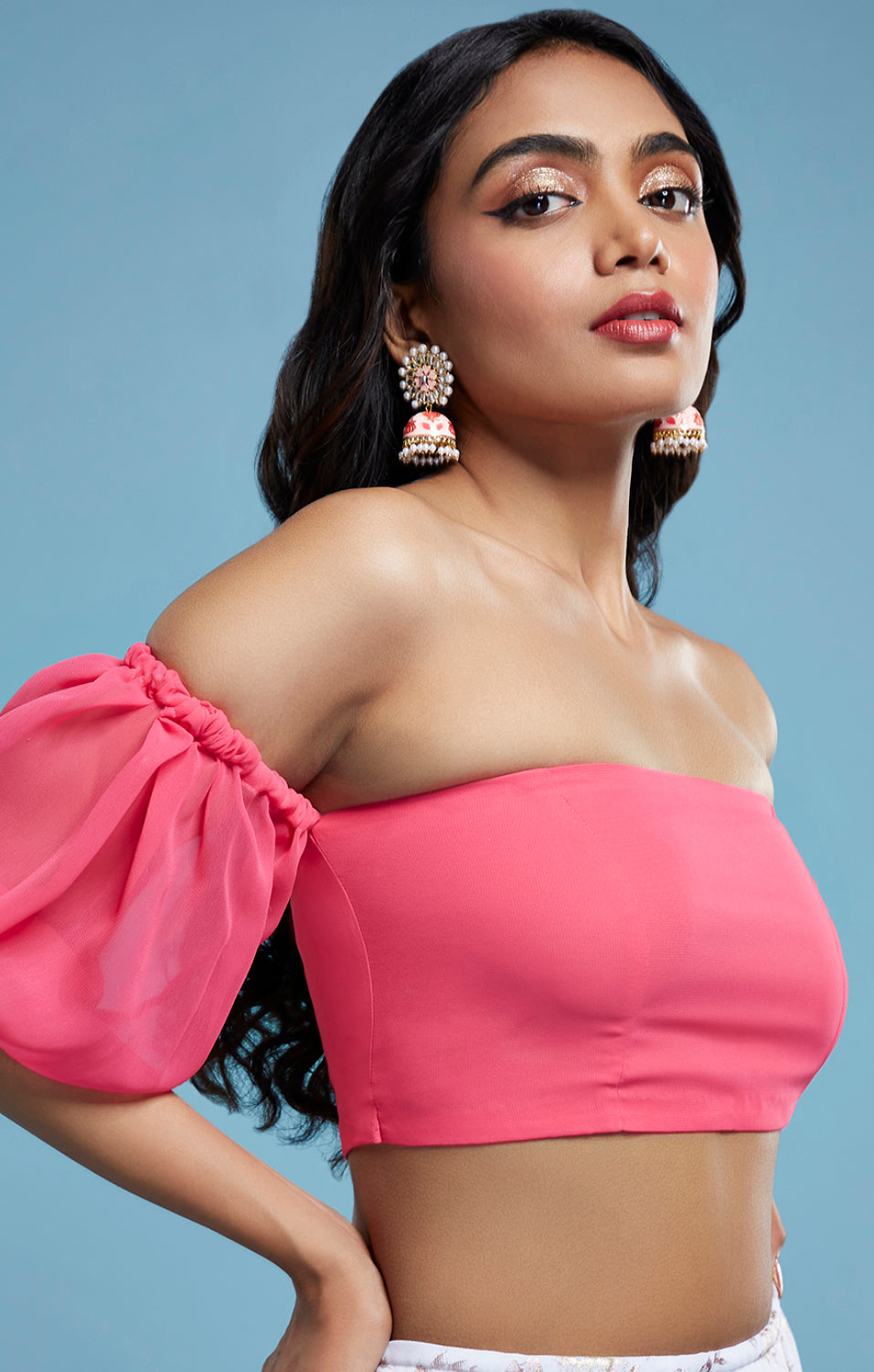 Gulabi Offshoulder Lehenga Set