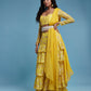 Yellow  Backless Lehenga Set