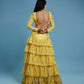 Yellow  Backless Lehenga Set