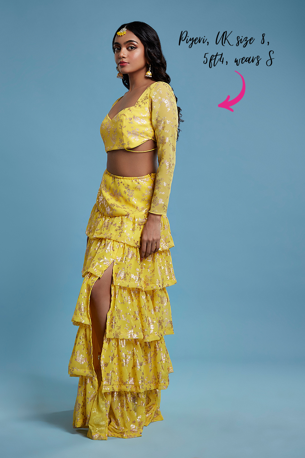 Yellow  Backless Lehenga Set