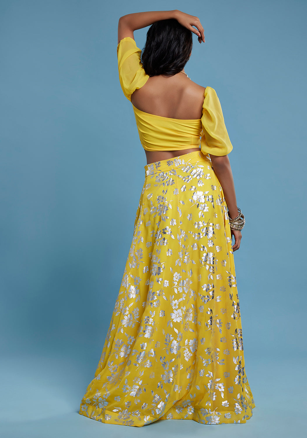 Yellow Bow Lehenga Set
