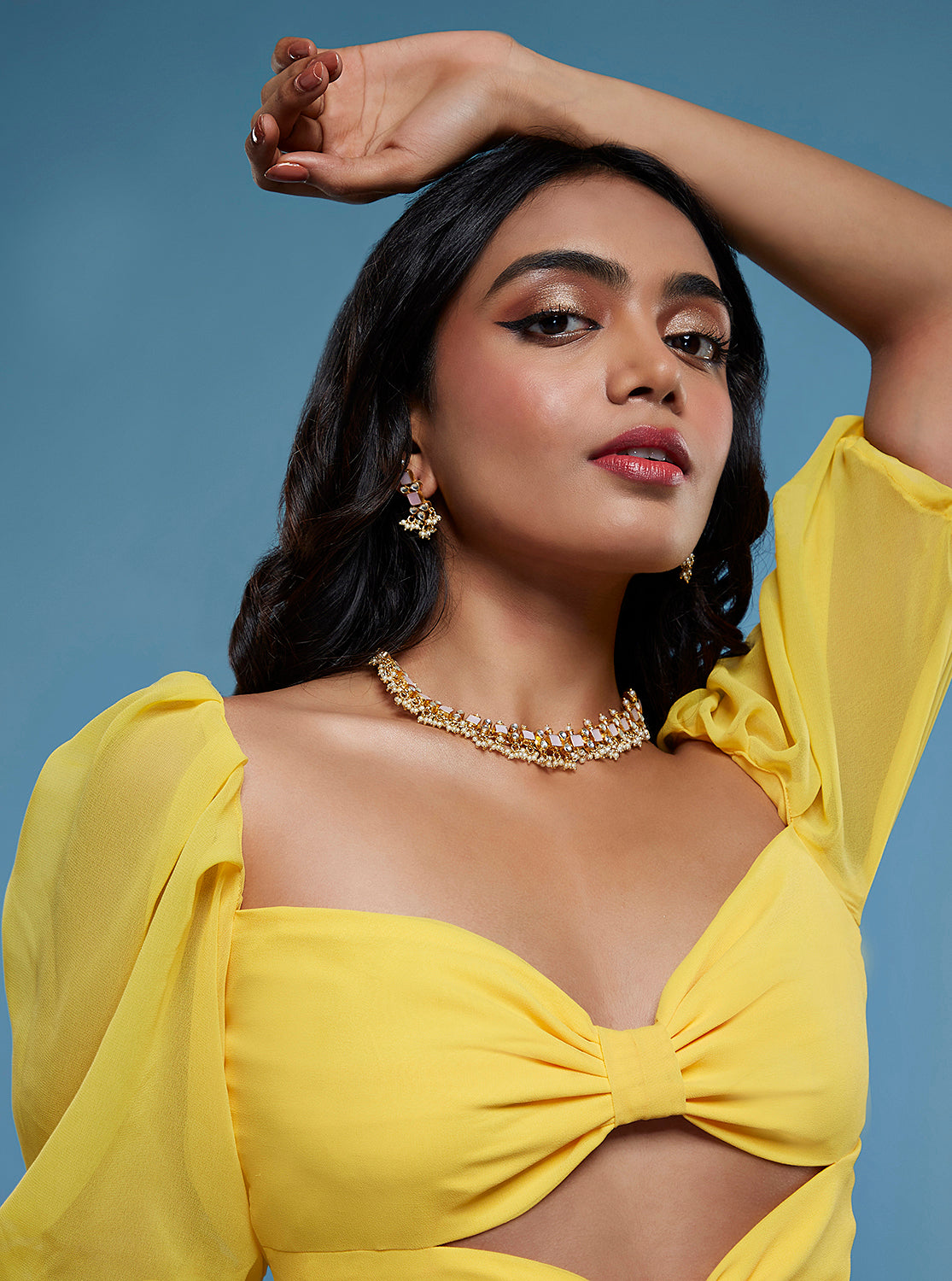 Yellow Bow Lehenga Set