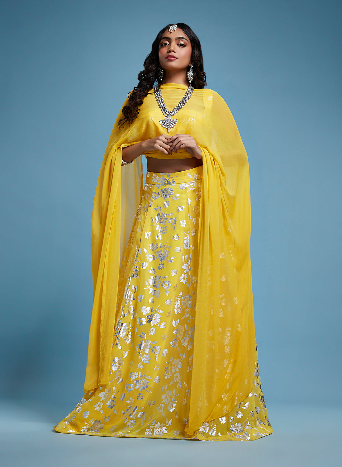 Yellow  Corset Lehenga Set