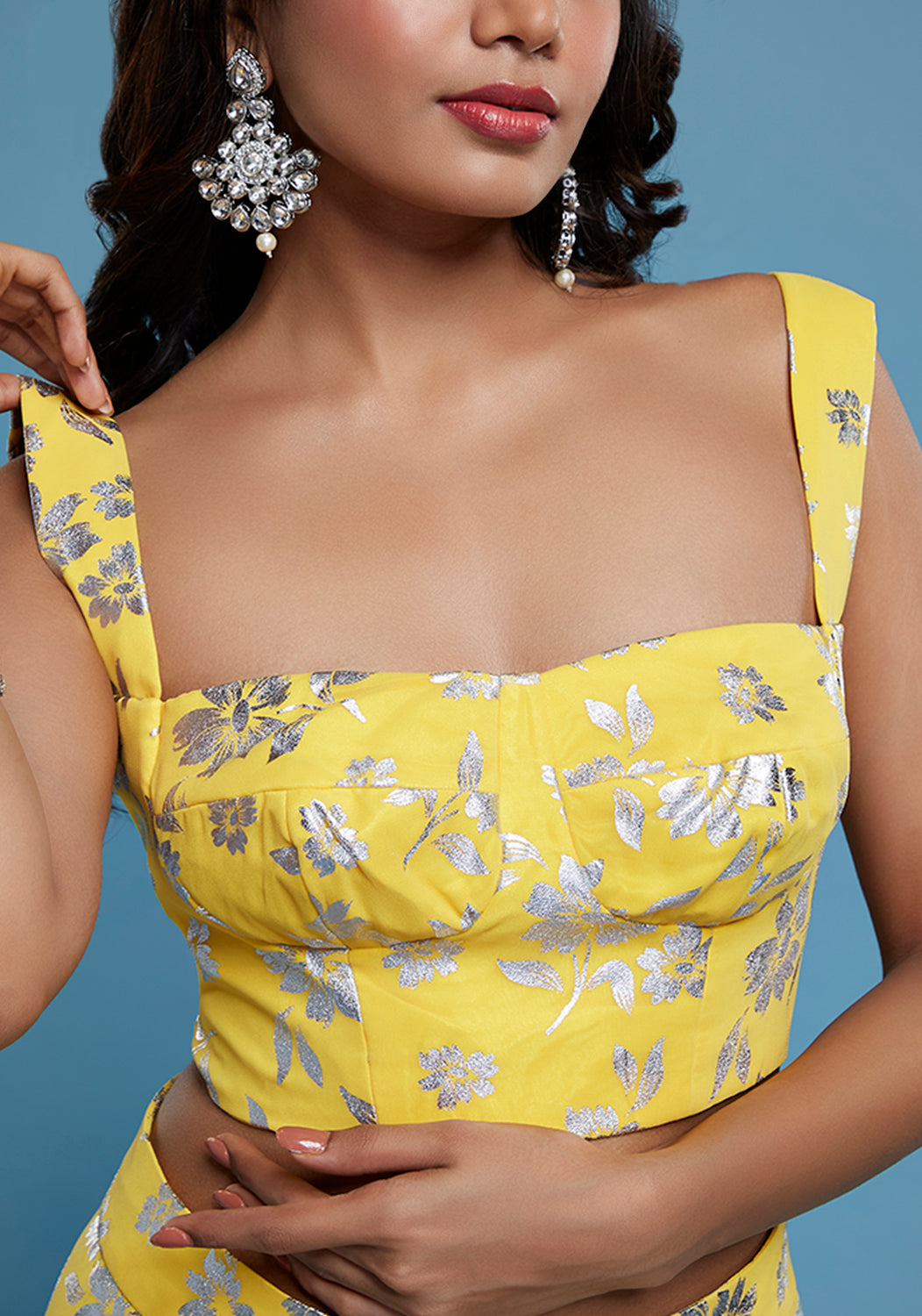 Yellow  Corset Lehenga Set