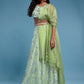 Pista Ruffle Sleeveless Lehenga Set