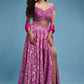 Purple Offshoulder Lehenga Set