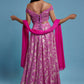 Purple Offshoulder Lehenga Set