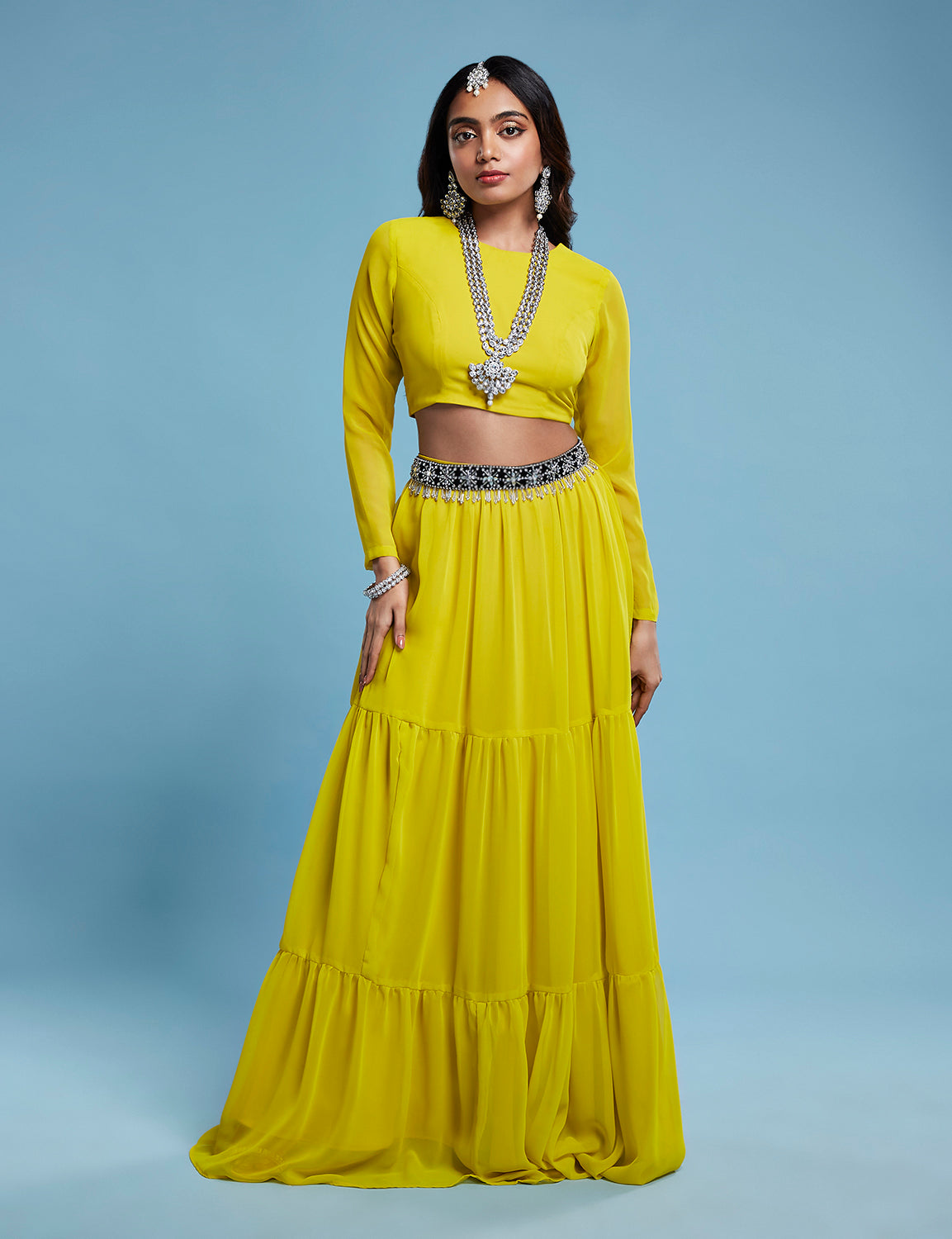 Lime Lehenga Set