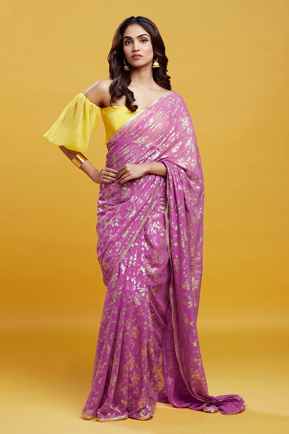 Purple Barfi Saree