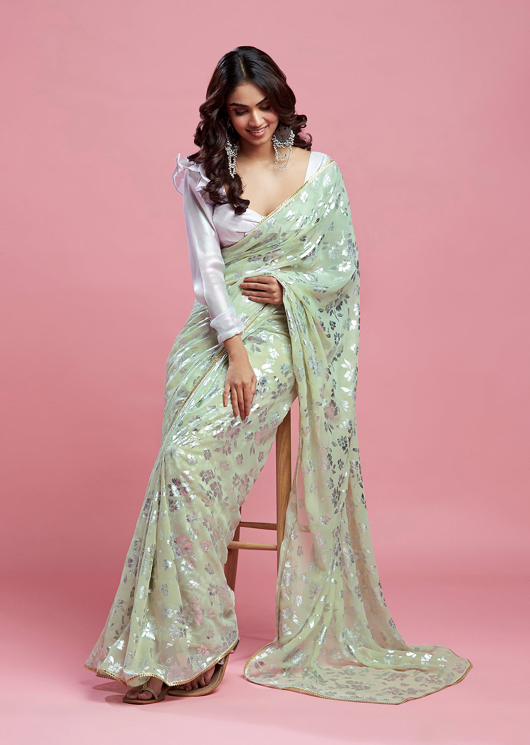 Pista Barfi Saree