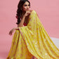 Yellow Barfi Saree