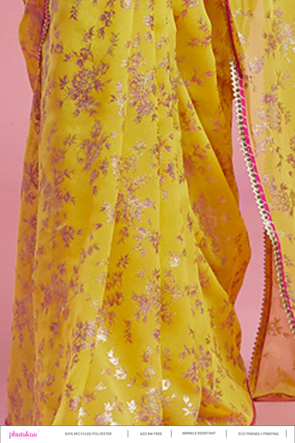 Yellow Barfi Saree