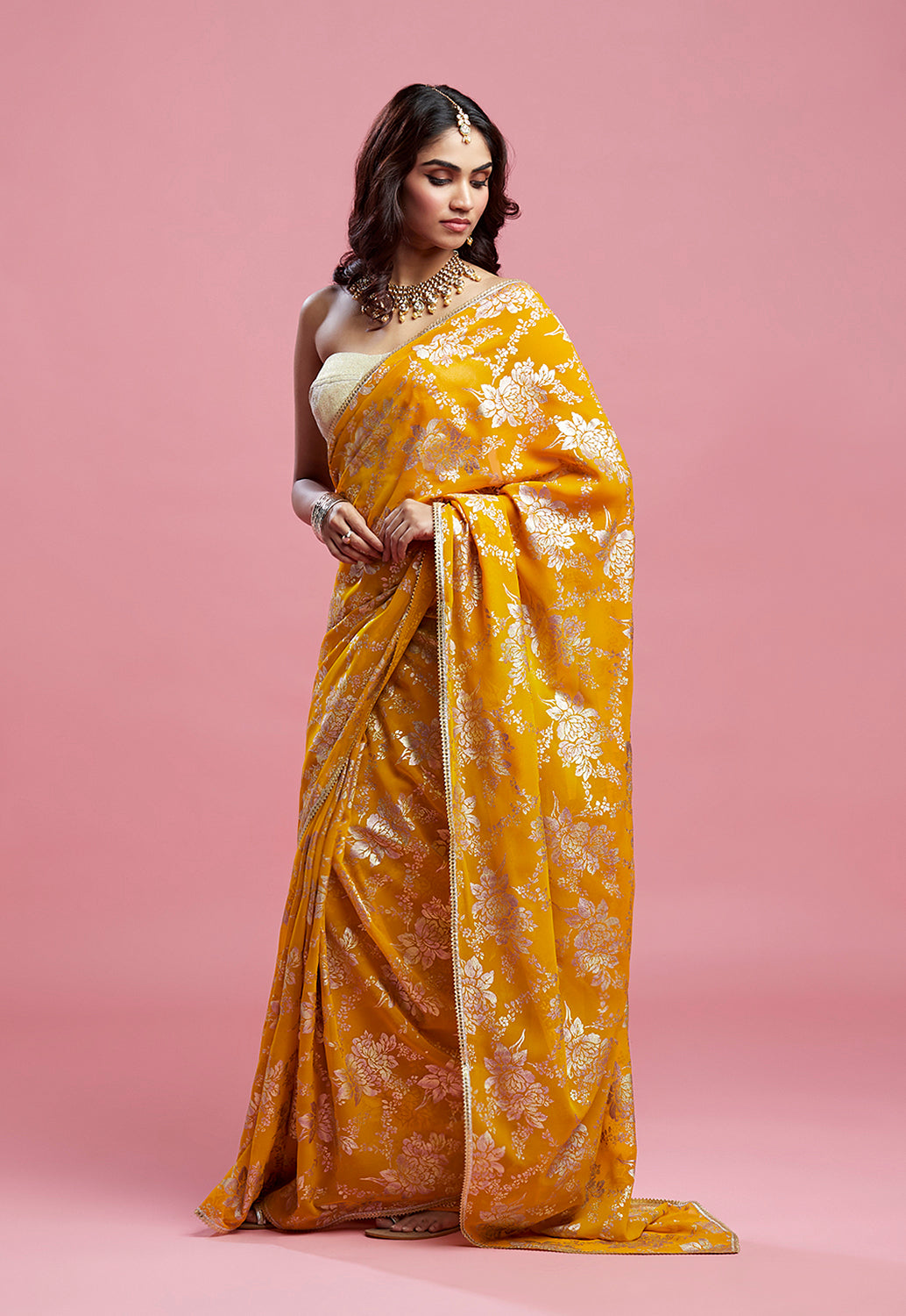 Mustard Barfi Saree