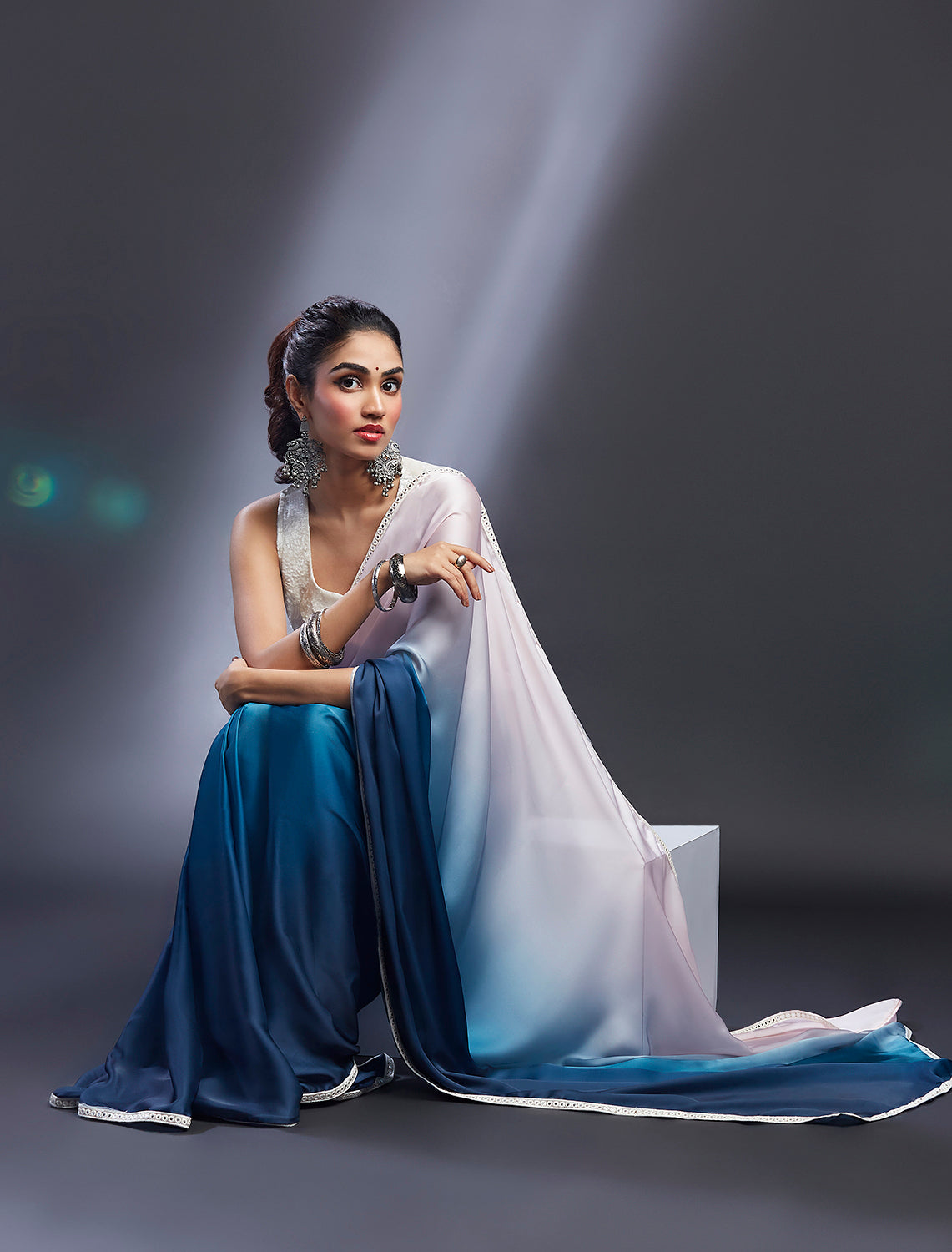 Pink & Blush Ombre Saree Set