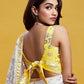 White & Gold Barfi Saree Set