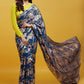 Navy Barfi Saree Set