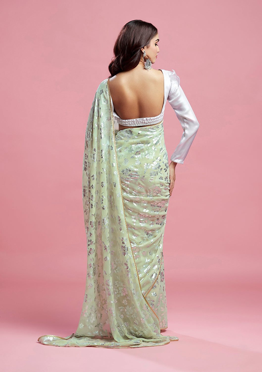 Pista Barfi Saree Set