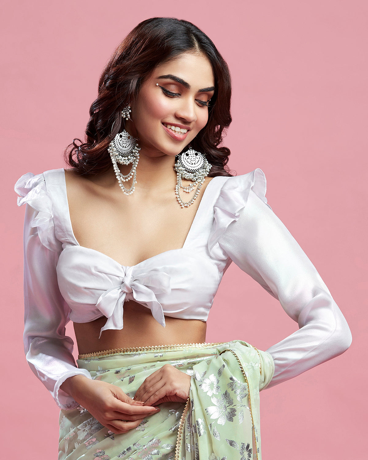 Pista Barfi Saree Set