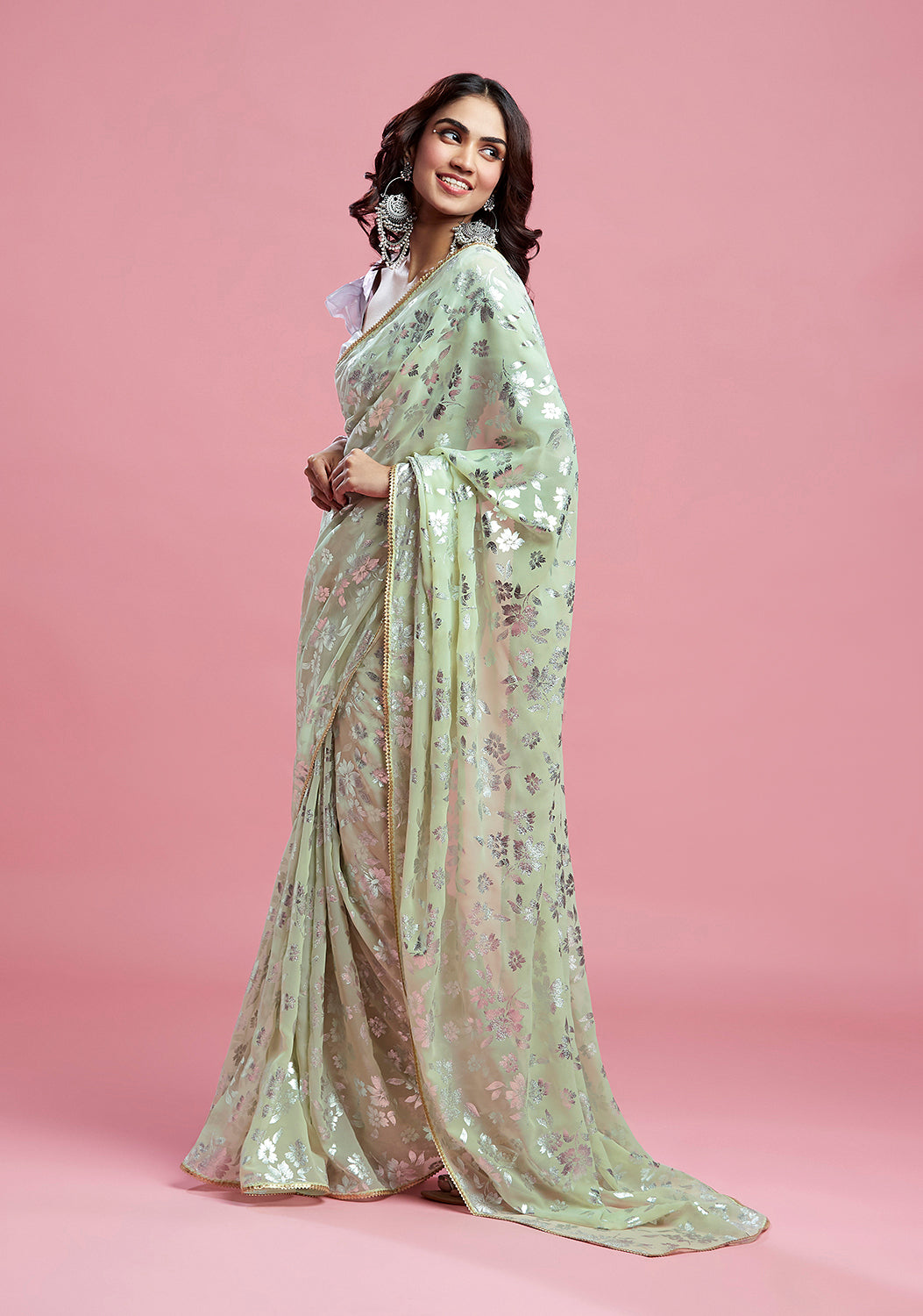 Pista Barfi Saree Set