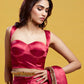 Red Cocktail Saree Set