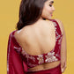 Maroon Cocktail Saree Set