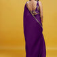 Purple Cocktail Saree Set
