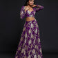 Purple Backless Vark Lehenga Set