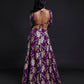 Purple Backless Vark Lehenga Set