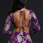 Purple Backless Vark Lehenga Set