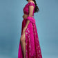 Hot PInk Offshoulder Vark Lehenga Set