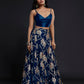 Navy Strappy Vark Lehenga Set