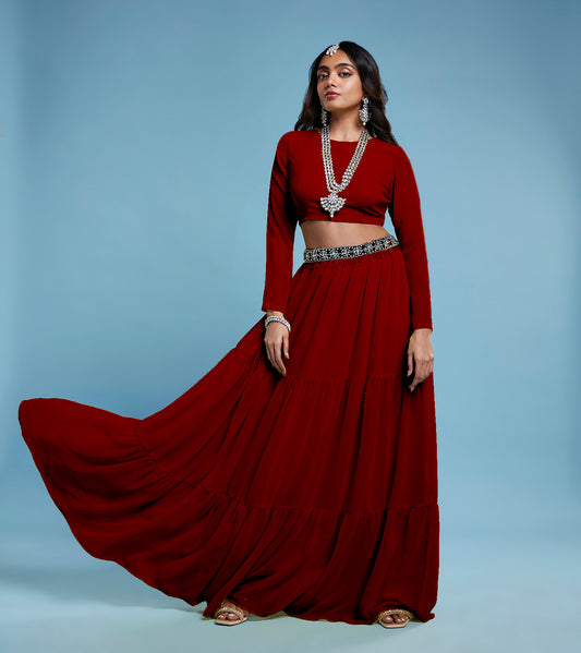 Maroon Lehenga Set