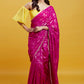 Hot Pink Georgette & Recycled Polyester Barfi Saree Set