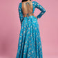 Turquoise Blue Recycled Polyester Lehenga Set
