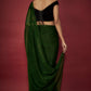 Emerald Green Chiffon Zari Embroidered Saree Set
