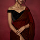 Maroon Chiffon Zari Embroidered Saree Set