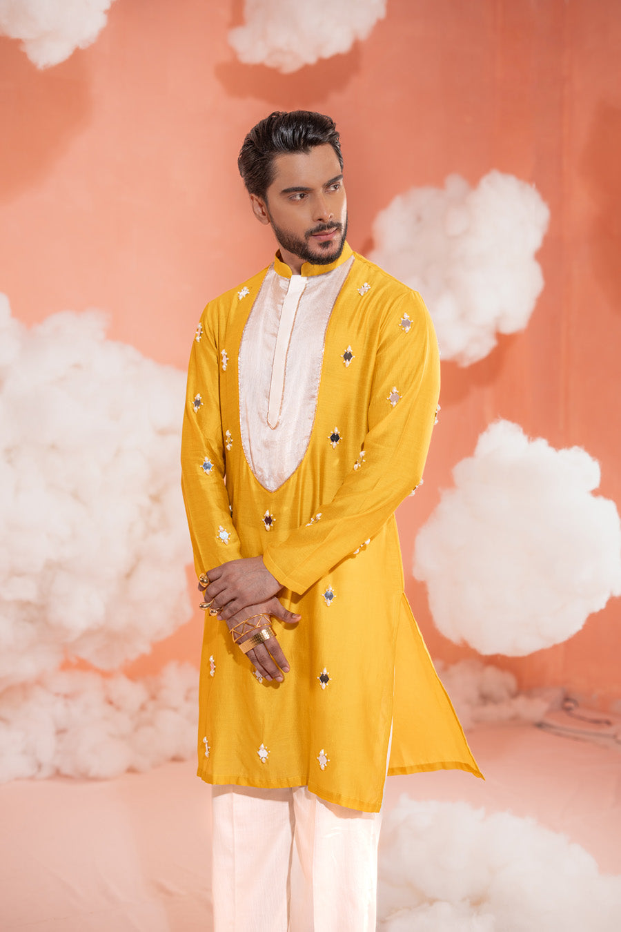 Marigold Patch Long kurta set