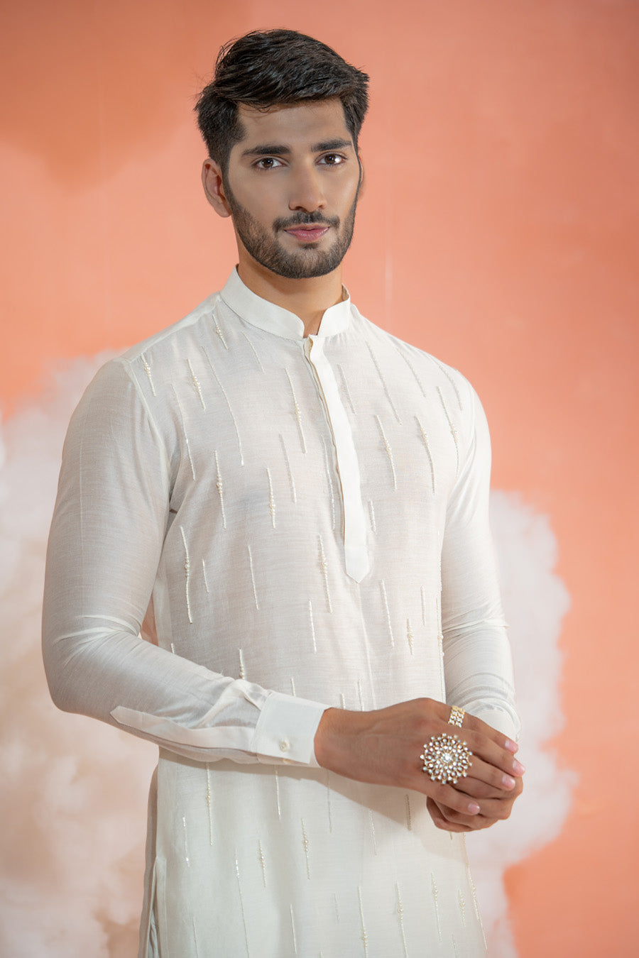 Ivory Fall Pipe Long kurta set