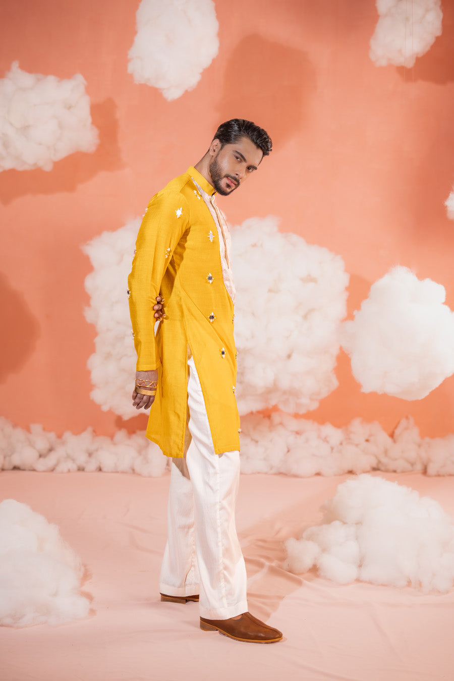 Marigold Patch Long kurta set