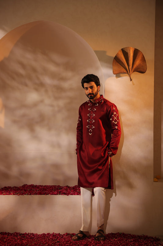 Abhyuday Maroon Kurta Set